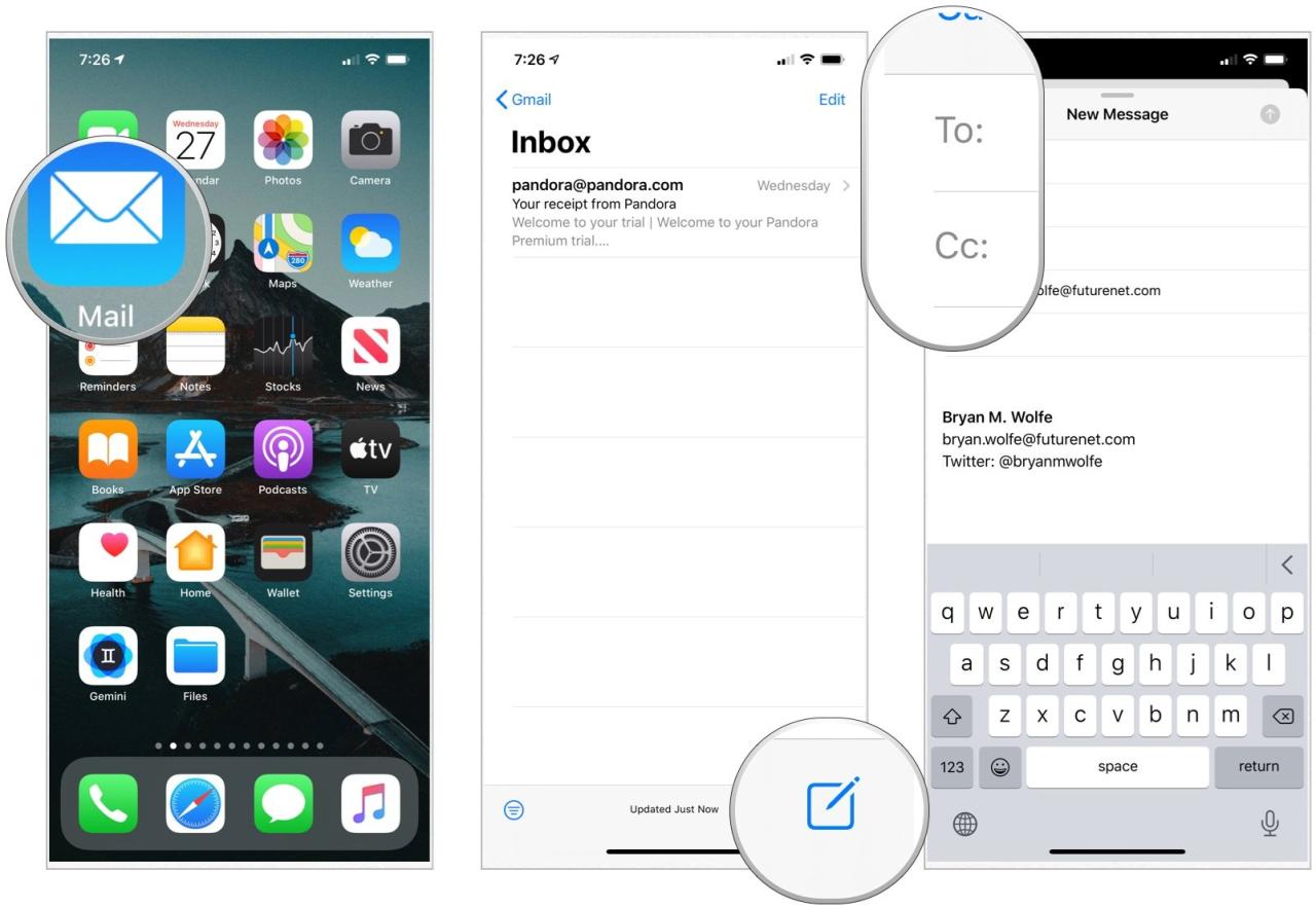 Cara buat email di iphone