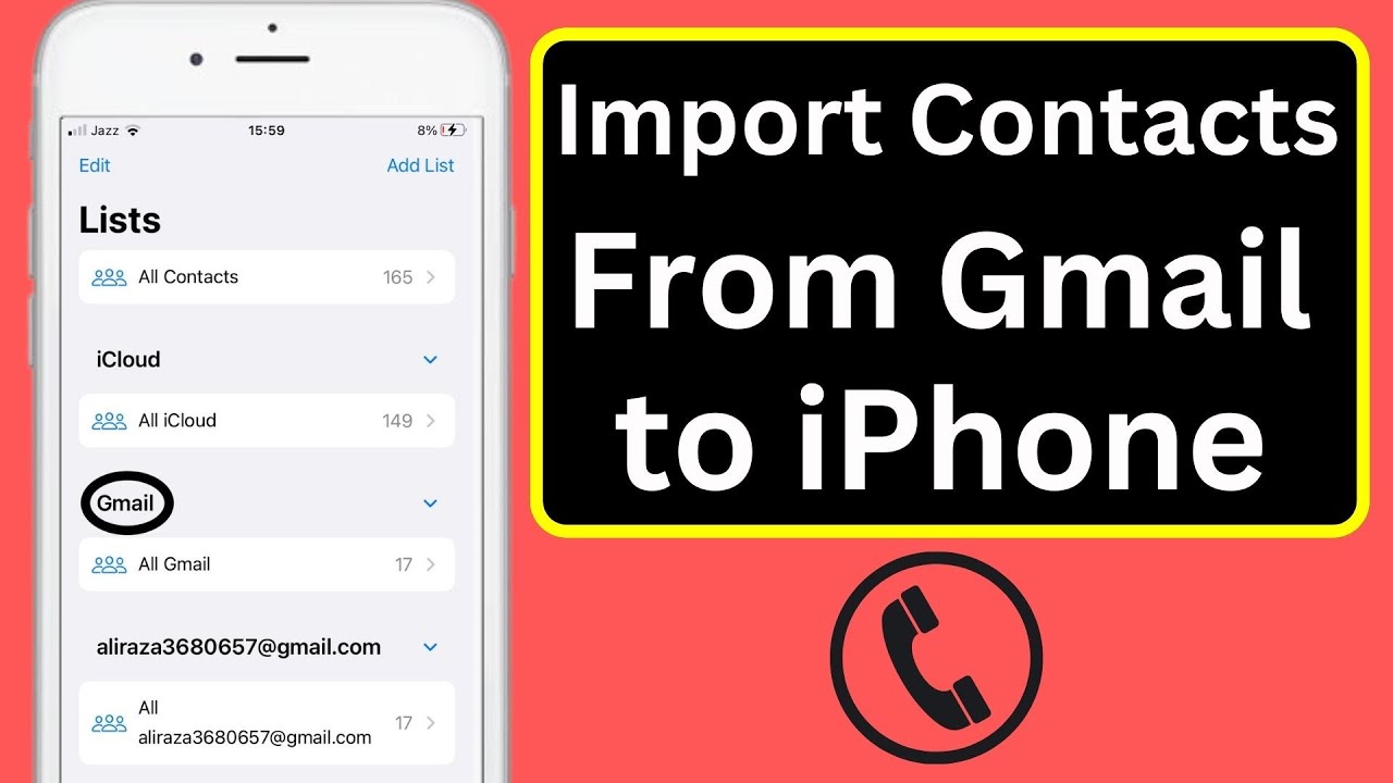 Contacts iphone gmail transfer