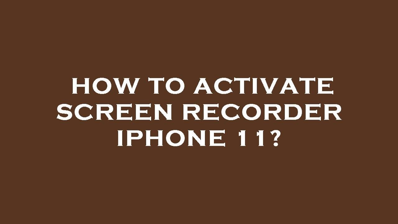 Cara mengaktifkan screen recorder di iphone