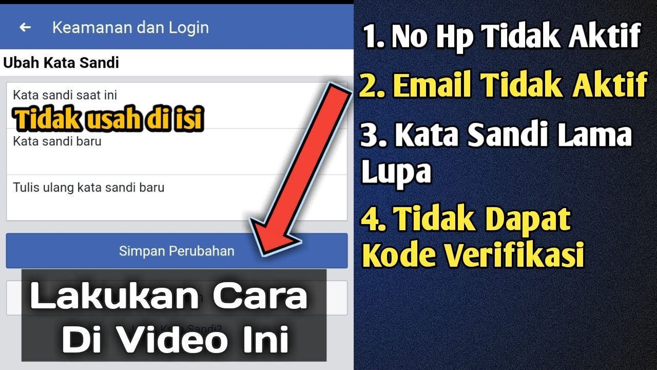 Cara membuka fb lupa kata sandi dan email