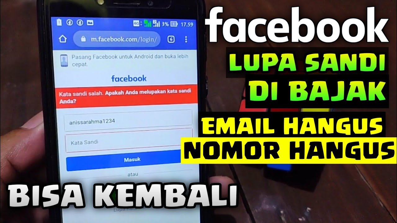 Cara membuka fb lupa kata sandi dan email