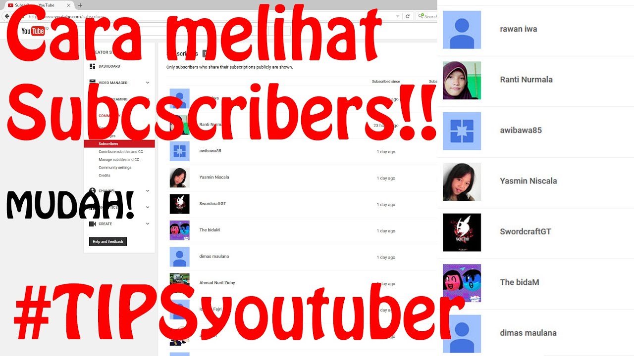 Cara melihat subscriber di youtube