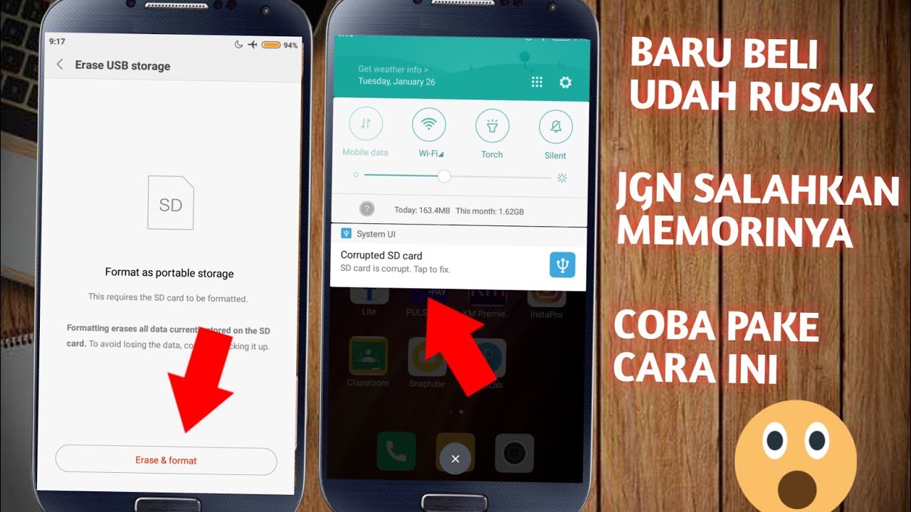 Cara memperbaiki kartu sd rusak