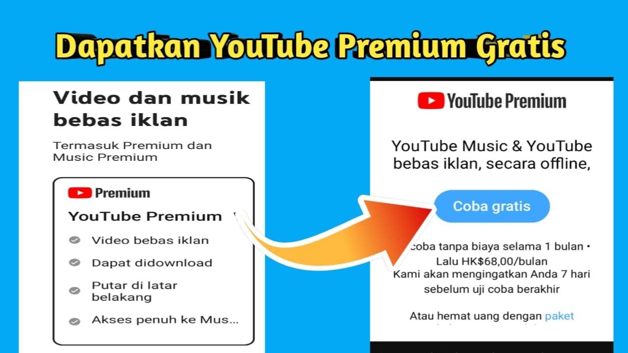 Cara daftar youtube premium gratis