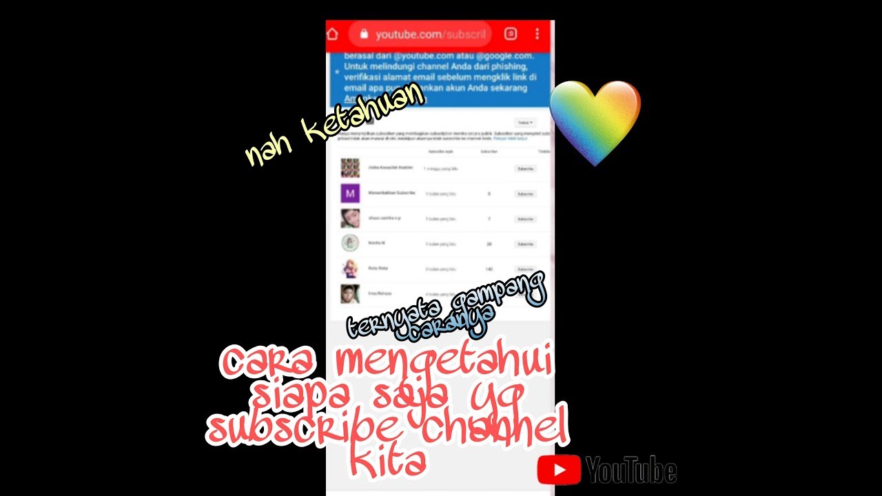 Cara melihat yang subscribe kita