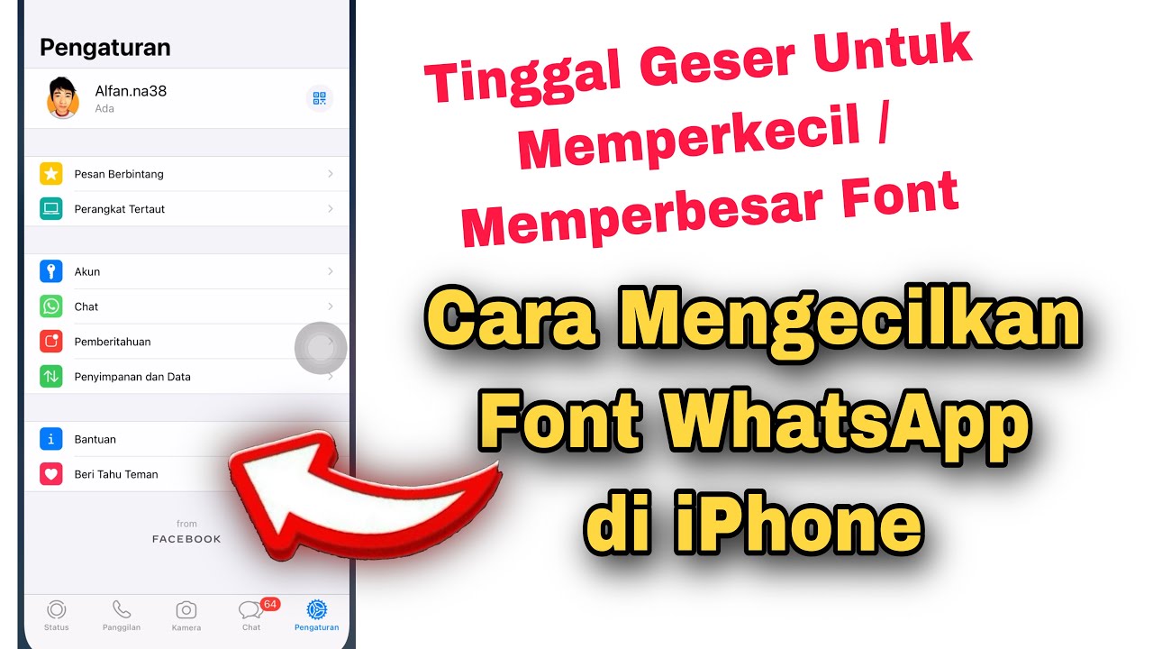 Cara mengecilkan font whatsapp di iphone