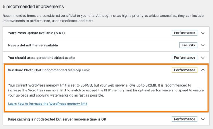 Wordpress memory limit