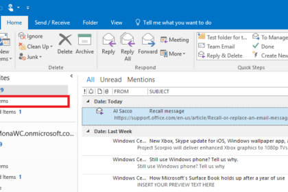 Recall email outlook