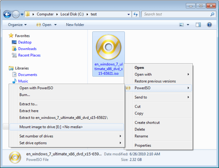 Cara mount file iso