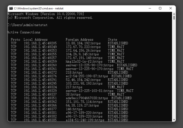 Netstat command linux examples