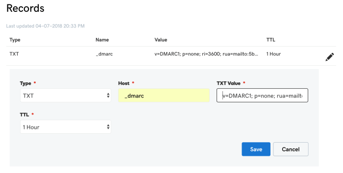 Record dmarc dns smtp mail re