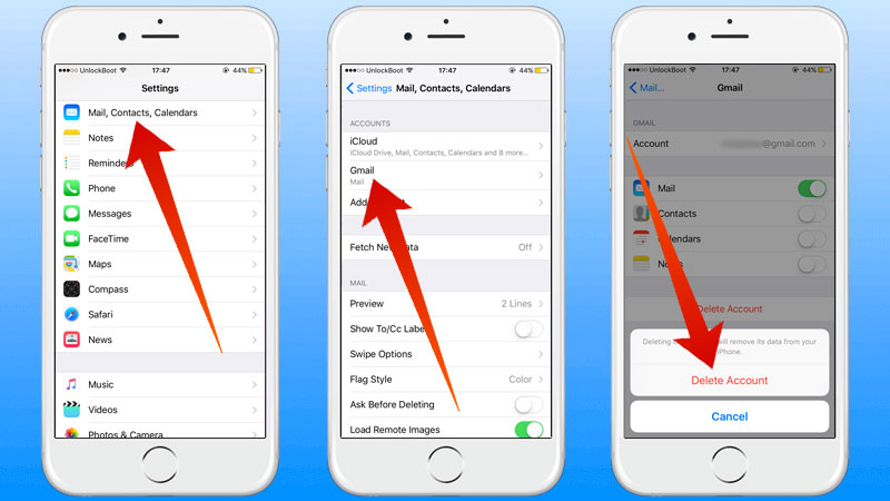 Cara hapus akun email di iphone