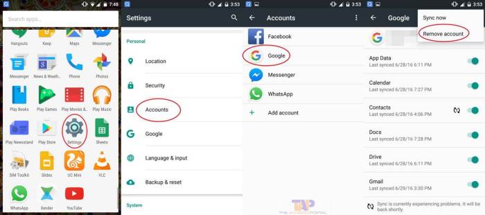 Cara mengeluarkan akun google di android