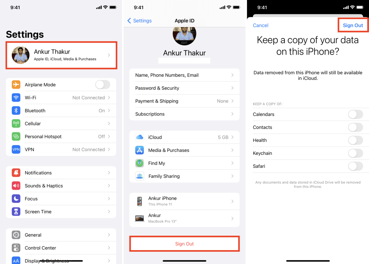 Cara log out email di iphone