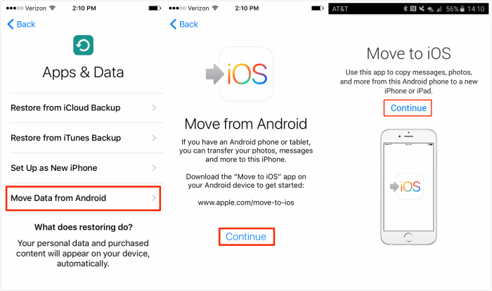 Cara pindah data dari iphone ke android