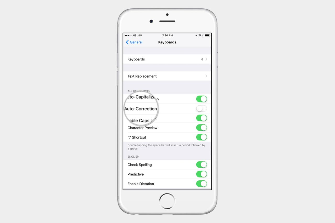 Cara mematikan auto correct di iphone