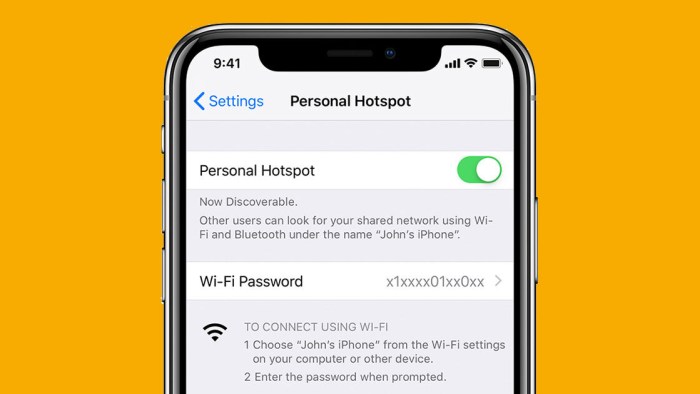 Cara hotspot iphone ke android