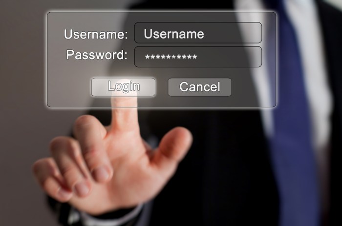 Username and password