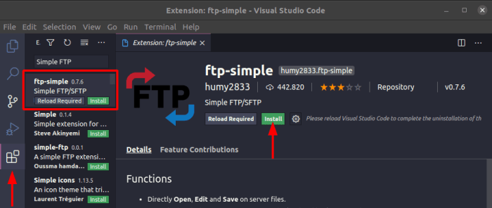 Ftp in visual studio code