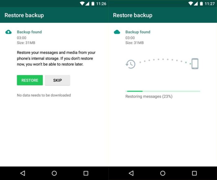 Cara mengembalikan chat whatsapp yang terhapus di android