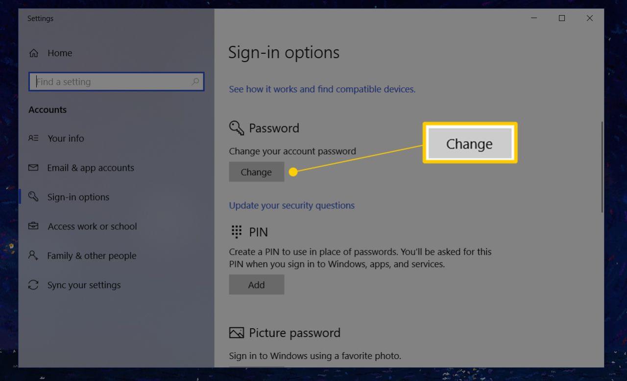 Cara merubah password komputer windows 10