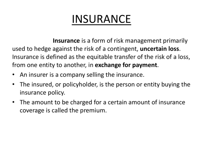 State of insurance