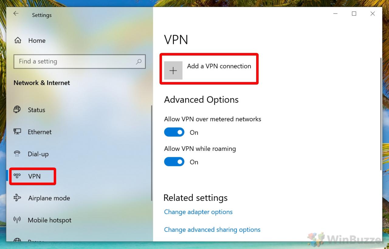 Cara koneksi vpn windows 10