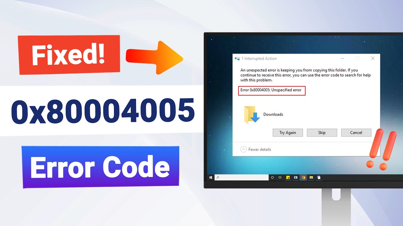 Cara mengatasi error code 0x80004005 windows 7