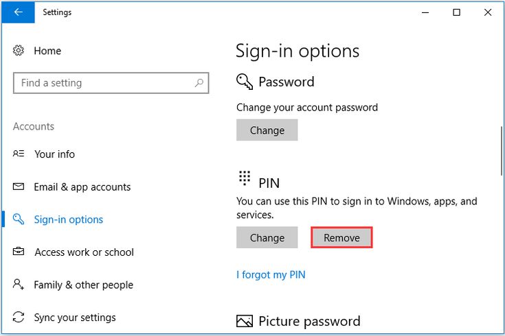 Cara menonaktifkan pin di windows 10