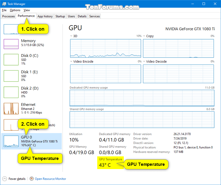 Temperature check windows laptop cpu