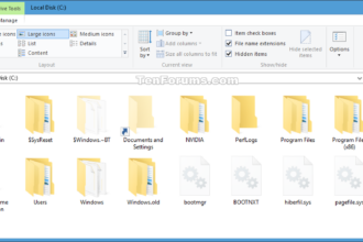 Hidden windows show folders method items check methods panel control through