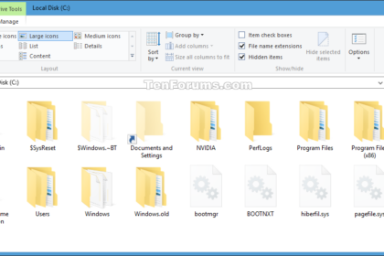 Hidden windows show folders method items check methods panel control through