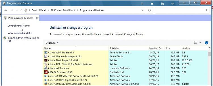 Installed programs computer windows check