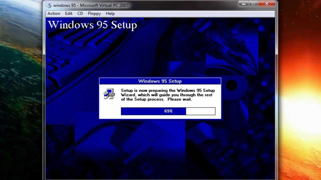 Windows 95 wallpaper setup install disk