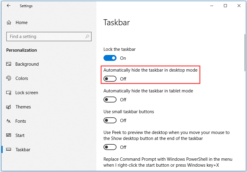 Taskbar disappeared windows app