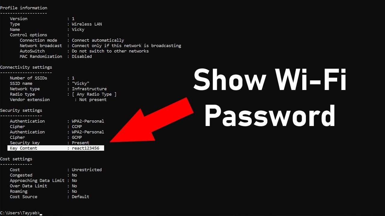 Password cmd wifi find connected command using networks key wi fi netsh show wlan profile know check hack use passwords