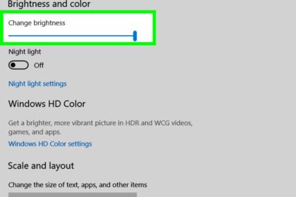 Brightness windows settings screen adjust reduce level increase