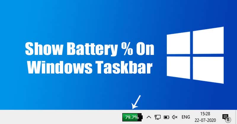 Battery taskbar percentage knowtechie