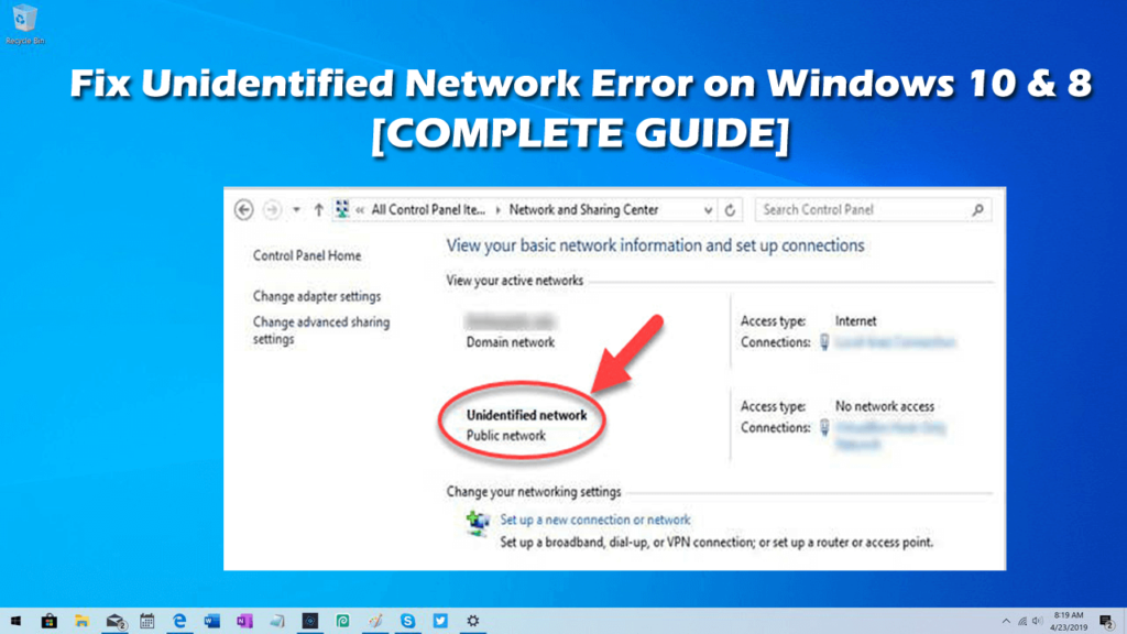 Cara mengatasi unidentified network pada windows 10