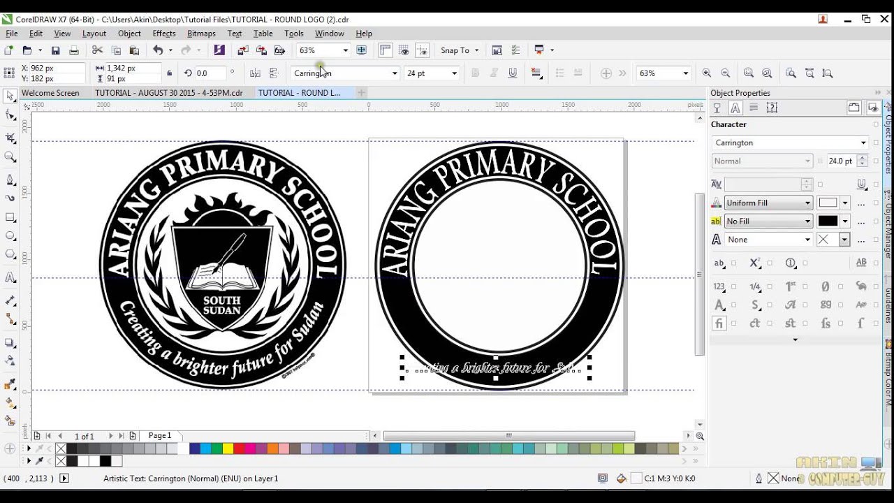 Cara membuat logo windows 7 di coreldraw