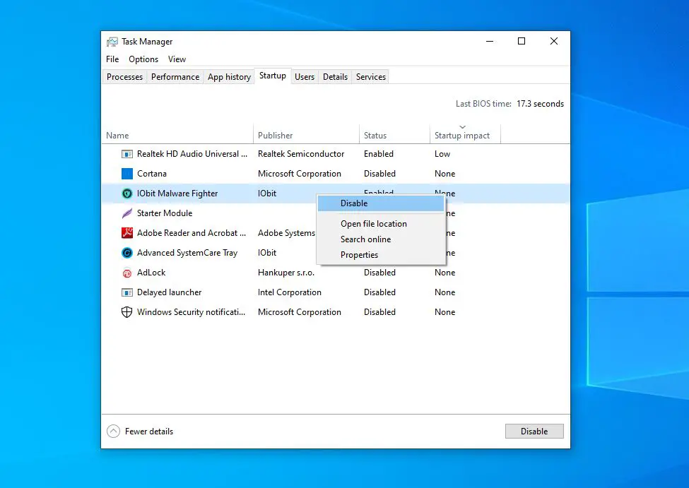 Cara mematikan startup windows 10