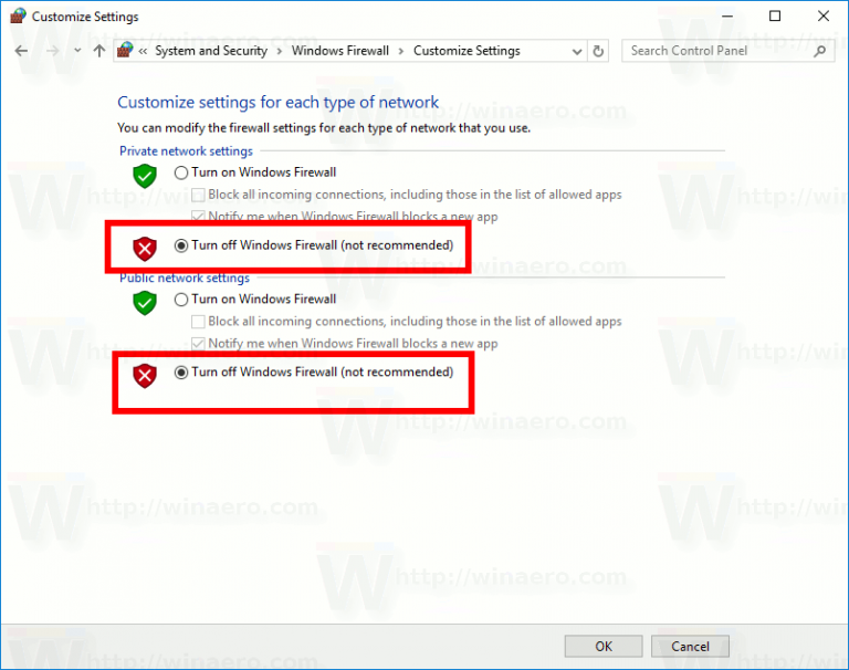 Cara mematikan firewall windows 10