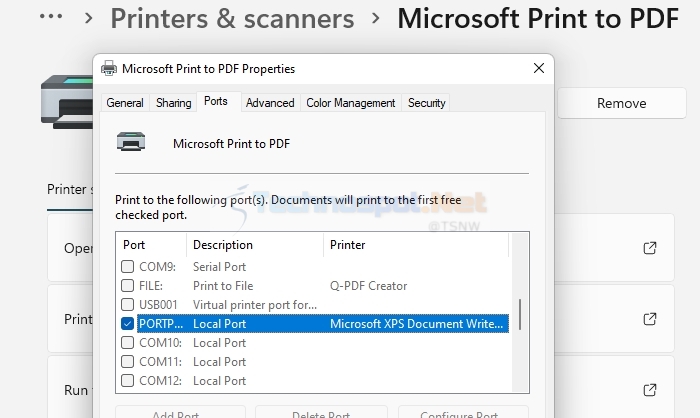 Cara mengetahui port printer windows 10