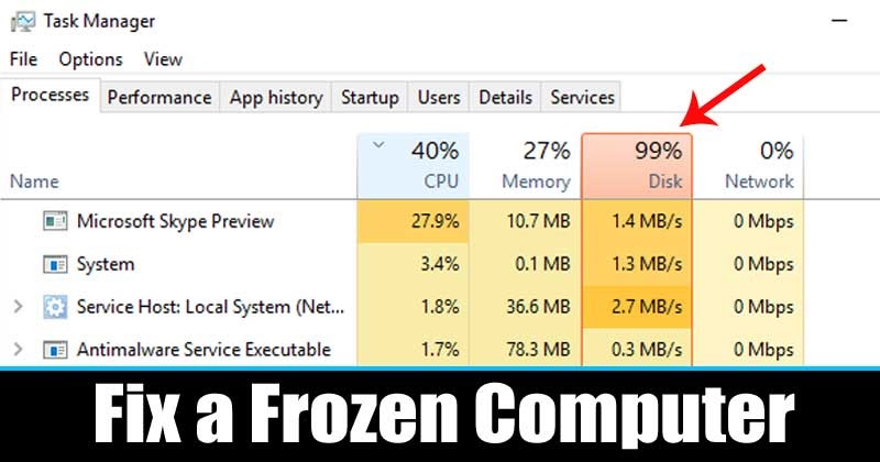 Frozen windows pc fix