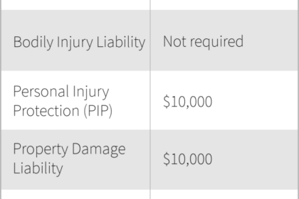 Florida state minimum insurance limits