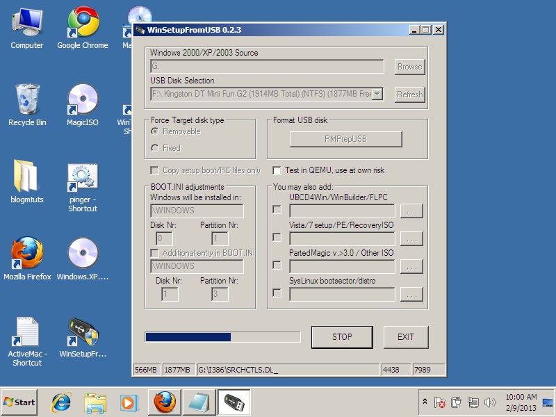 Cara membuat windows xp live usb