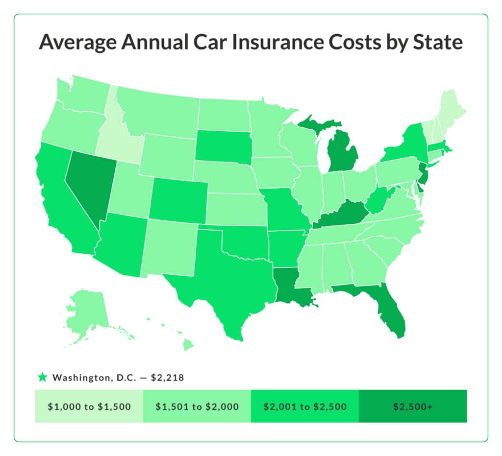 Insurance washington state car vehicle states united companies