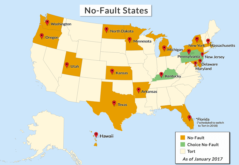 States with no fault car insurance