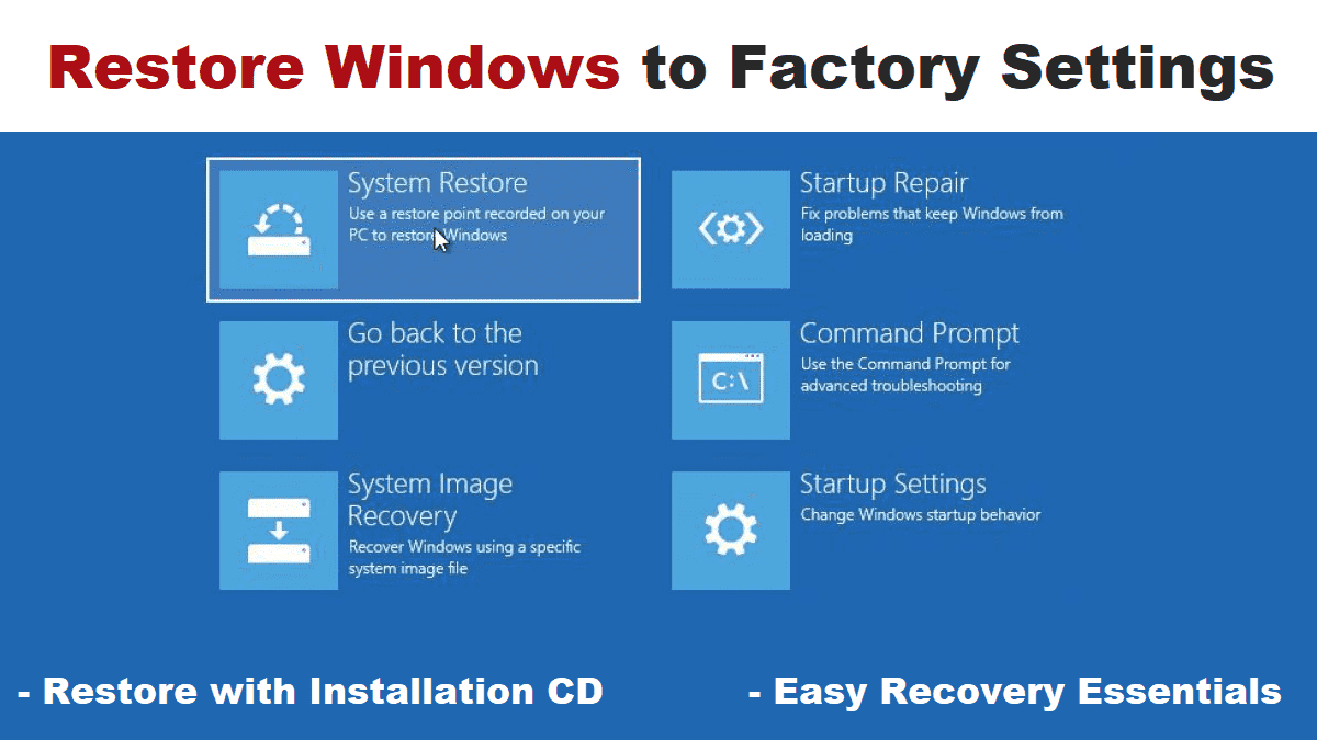 Cara mengembalikan settingan awal windows xp