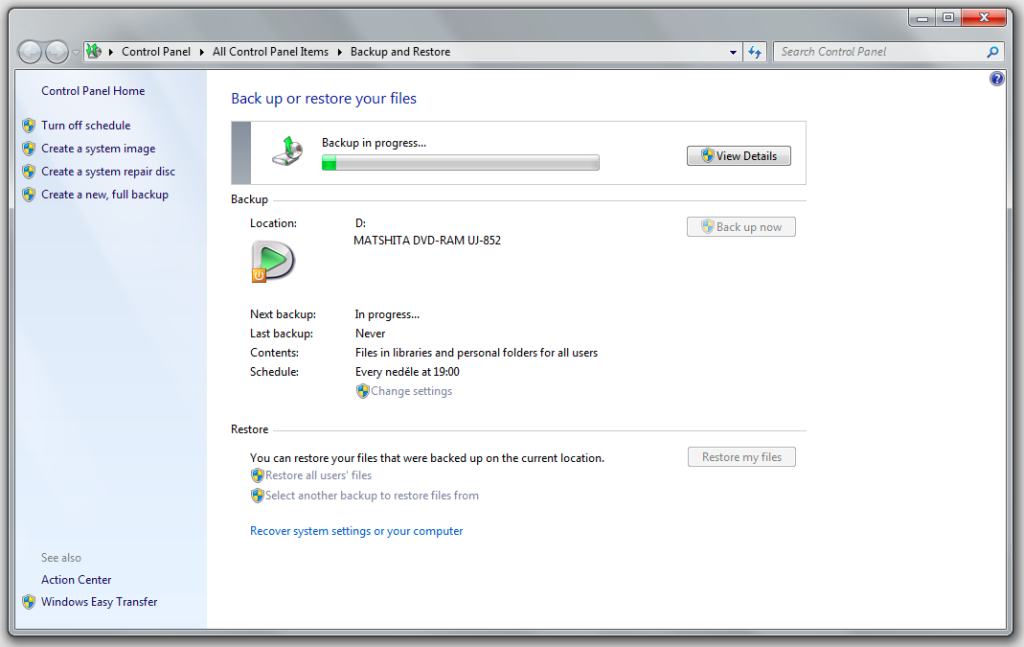 Cara backup data pada windows 7